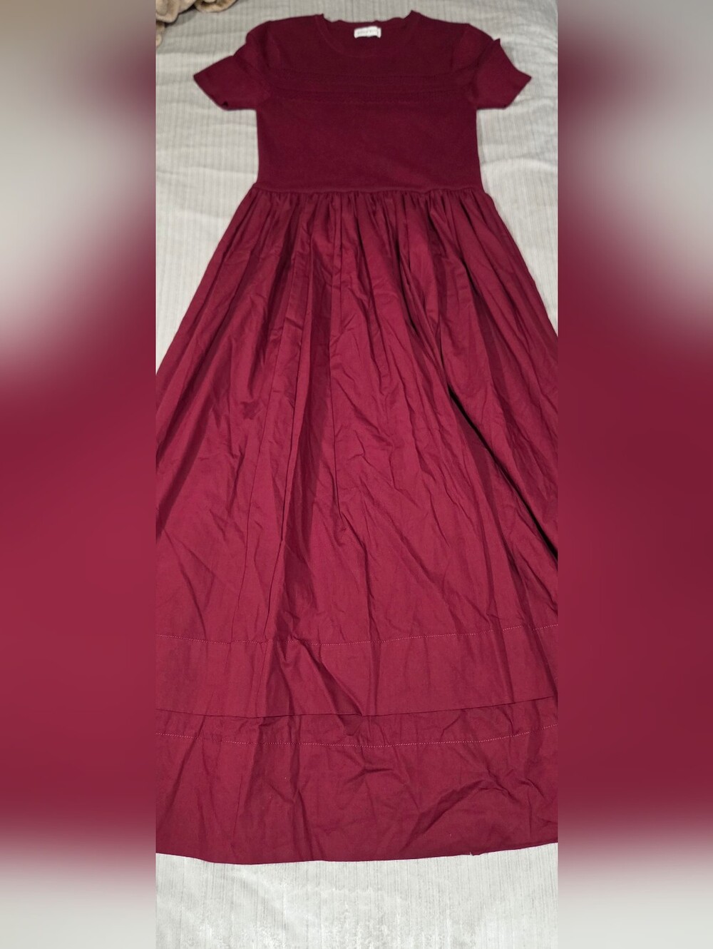 Moon River Burgundy A-Line Full Maxi Skirt